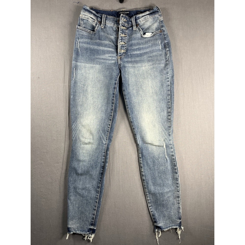 Lucky Brand Bridgette High Rise Skinny Blue Womens 4/27A  Button Fly Jeans
